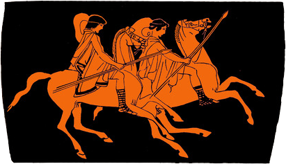 Griechische Krieger zu Pferd